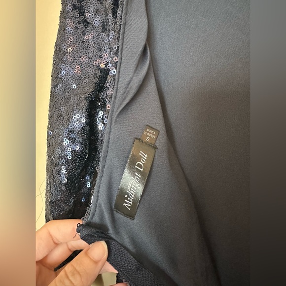 Midnight Doll Navy Sequin Cocktail / Semi-Formal Dress - Picture 6 of 10